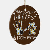 Massagetherapeut und Hunde Mama Wildblumen Keramik Ornament (Rechts)