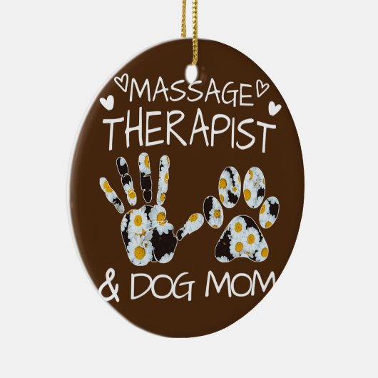 Massagetherapeut und Hunde Mama Wildblumen Keramik Ornament (Rechts)