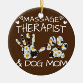 Massagetherapeut und Hunde Mama Wildblumen Keramik Ornament (Vorne)