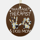 Massagetherapeut und Hunde Mama Wildblumen Keramik Ornament (Links)