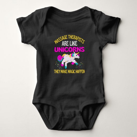 Massagetherapeut Unicorn , Magische Einhornphysik Baby Strampler (Vorderseite)