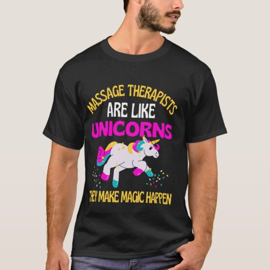 Massagetherapeut Unicorn , Magische Einhornphysik T-Shirt (Vorderseite)