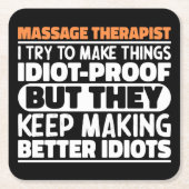Massagetherapeut versuche ich, die Dinge zu erstau Rechteckiger Pappuntersetzer (Vorderseite)