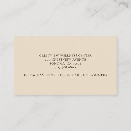 Massagetherapeut Visitenkarte (Rückseite)