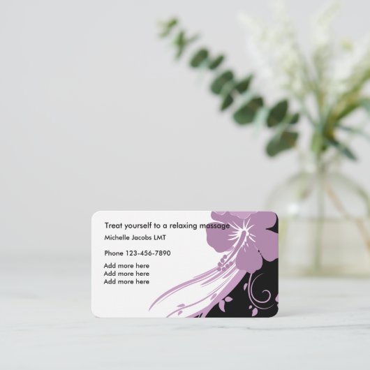 Massagetherapeut Visitenkarte (Stehend Vorderseite)