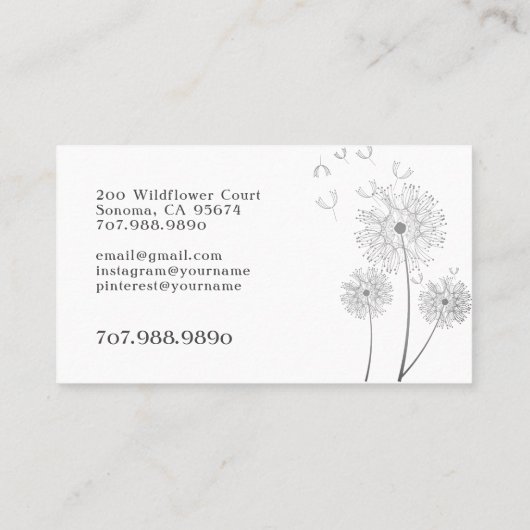 Massagetherapeut Visitenkarte (Rückseite)