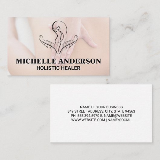 Massagetherapeut | Wellness-Center-Logo Visitenkarte (Vorne/Hinten)