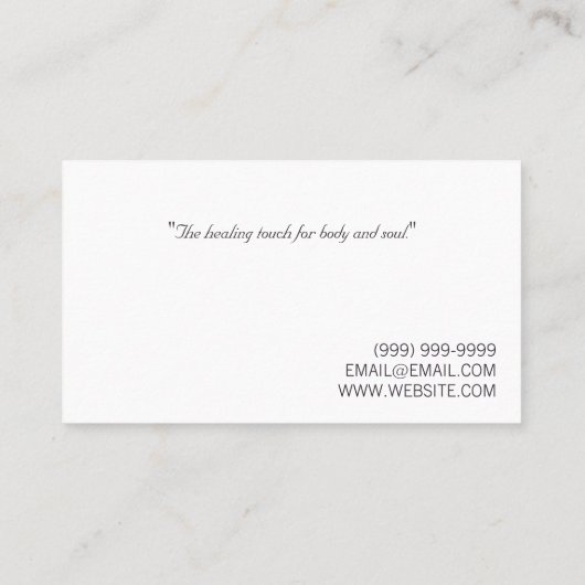 Massagetherapeut Wellness-Center  Visitenkarte (Rückseite)