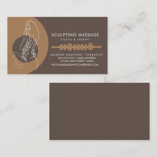 Massagetherapeut Wood Therapy Skulpting Körper Visitenkarte (Vorne/Hinten)