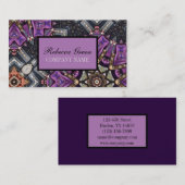 Massagetherapeut Yoga Lila-böhmisch Visitenkarte (Vorne/Hinten)