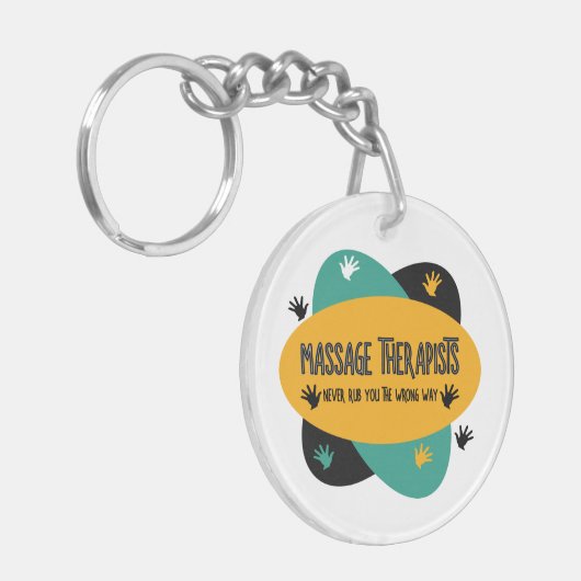 Massagetherapeuten Hände Rub farbenfroh Schlüsselanhänger (Vorderseite links)