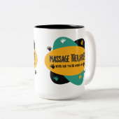 Massagetherapeuten Hände Rub farbenfroh Zweifarbige Tasse (VorderseiteRechts)