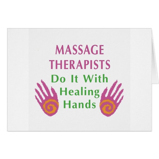 Massagetherapeuten tun es mit heilenden Händen (Vorderseite (Horizontal))