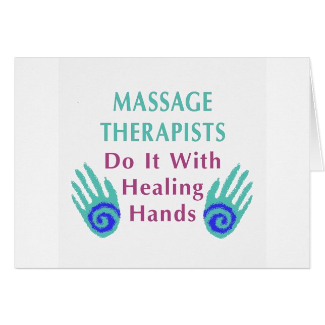 Massagetherapeuten tun es mit heilenden Händen (Vorderseite (Horizontal))