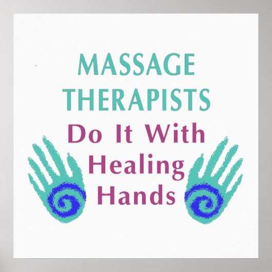 Massagetherapeuten tun es mit heilenden Händen Poster (Vorne)