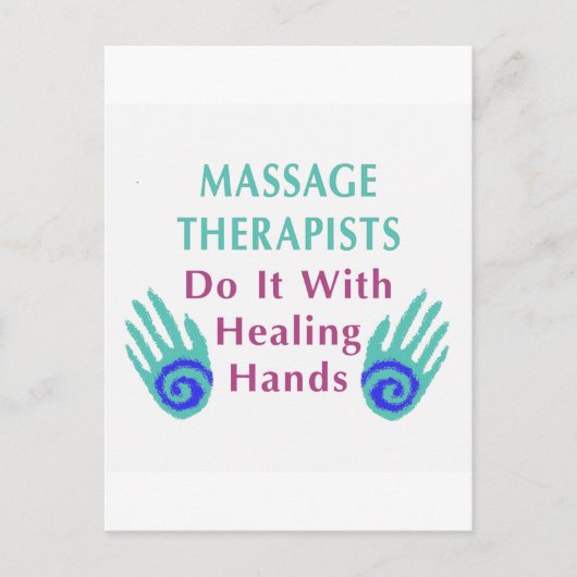 Massagetherapeuten tun es mit heilenden Händen Postkarte (Vorderseite)