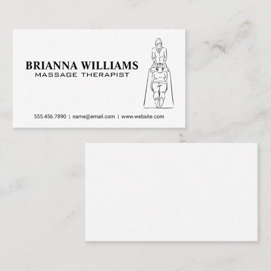 Massagetherapeutikersitzung auf Tabelle Visitenkarte (Vorne/Hinten)