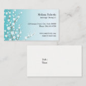 Massagetherapeutin Floral Business Card Visitenkarte (Vorne/Hinten)