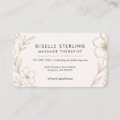Massagetherapeutin Floral Visitenkarte (Rückseite)