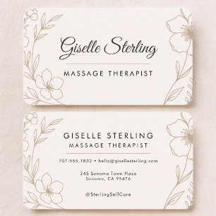 Massagetherapeutin Floral Visitenkarte