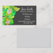 Massagetherapeutin Grüne Orchideennatur Visitenkarte (Vorne/Hinten)