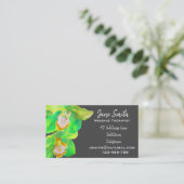 Massagetherapeutin Grüne Orchideennatur Visitenkarte (Stehend Vorderseite)