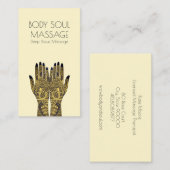 Massagetherapeutin Henna Mehndi Hands Visitenkarte (Vorne/Hinten)