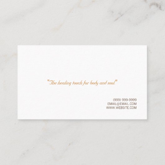 Massagetherapeutin, Klinik, Wellness-Visitenkarte Visitenkarte (Rückseite)