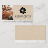 Massagetherapeutin | Leder | Blume Visitenkarte (Vorne/Hinten)