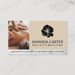 Massagetherapeutin   Leder   Blume Visitenkarte