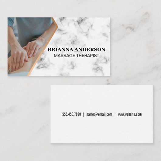 Massagetherapeutin | Marmorschnitt Visitenkarte (Vorne/Hinten)