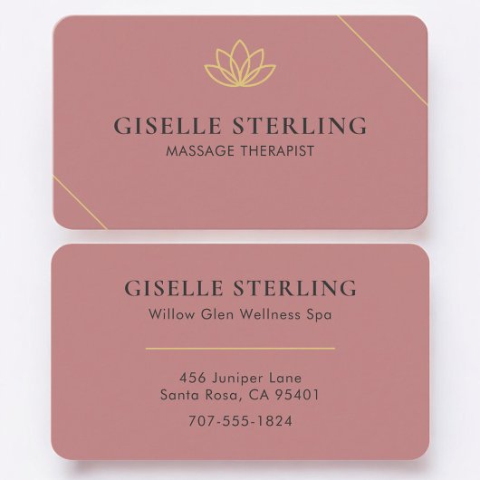 Massagetherapeutin Pink Professionell Visitenkarte
