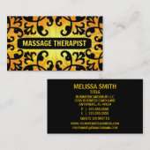 Massagetherapeutin Sunshine Damask Visitenkarte (Vorne/Hinten)