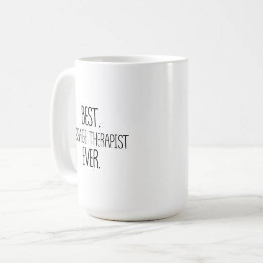 Massagetherapeutin Tasse, Bester Massagetherapeut Kaffeetasse (Vorderseite Links)