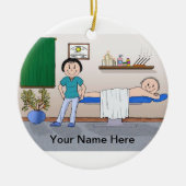 Massagetherapeutin - Weibliche, männliche Klientin Keramikornament (Vorne)