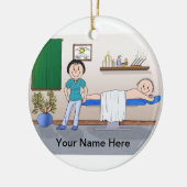 Massagetherapeutin - Weibliche, männliche Klientin Keramikornament (Links)