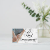 Massagetherapeutin | Wellness-Center-Logo Visitenkarte (Stehend Vorderseite)