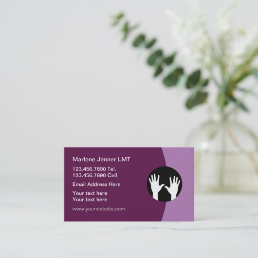MassagetherapeutModerne Visitenkarten Visitenkarte (Stehend Vorderseite)