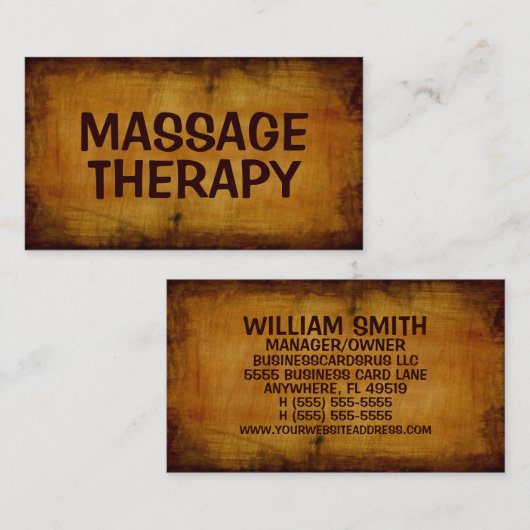 Massagetherapie Antike Visitenkarte (Vorne/Hinten)