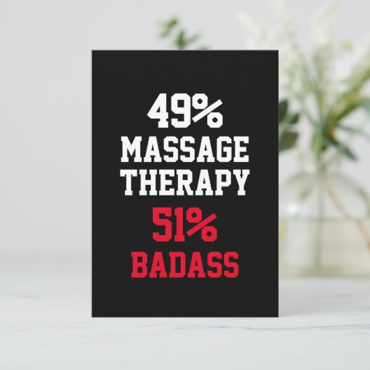 Massagetherapie Badass Card Karte (Stehend Vorderseite)