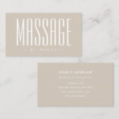 Massagetherapie Beige Visitenkarte (Vorne/Hinten)