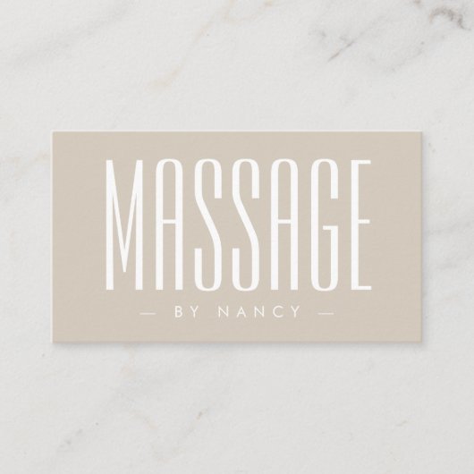Massagetherapie Beige Visitenkarte (Vorderseite)