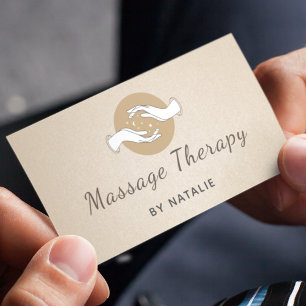 Massagetherapie Boho Elegant Schrift Heilende Händ Visitenkarte