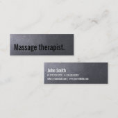 Massagetherapie Elegant Minimalistisch Schwarz Mini Visitenkarte (Vorne/Hinten)