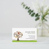 Massagetherapie - Eleganter Baum des Lebens Visitenkarte (Stehend Vorderseite)