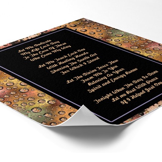 Massagetherapie Gebet Poster (Ecke)