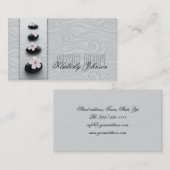 Massagetherapie Graue Kurven und schwarze Steine K Visitenkarte (Vorne/Hinten)