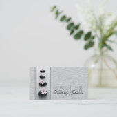 Massagetherapie Graue Kurven und schwarze Steine K Visitenkarte (Stehend Vorderseite)