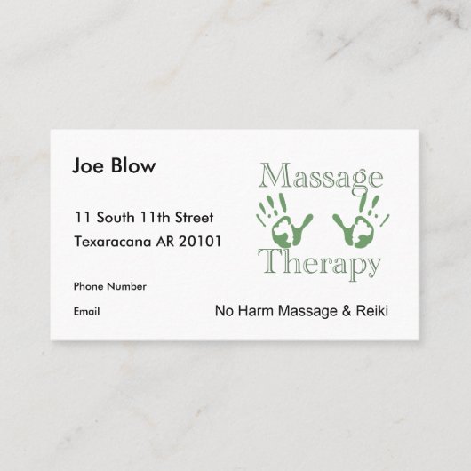 Massagetherapie-Handdrucke Terminkarte (Vorderseite)