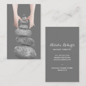 Massagetherapie Hände Balanced Rocks Wellness Well Visitenkarte (Vorne/Hinten)